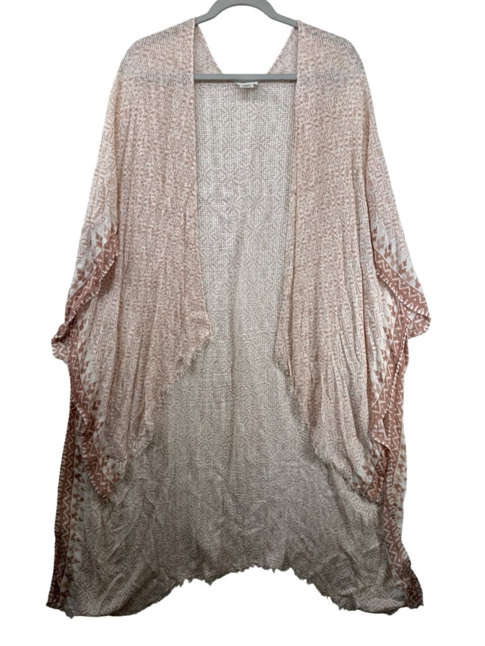 Elizabeth Gillett Women Kimono Dusky Pink Boho Beach Festival Open-Weave Relaxed
